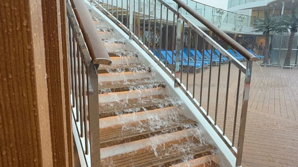 Video: Carnival Cruise Line ship hit by driving rainstorm