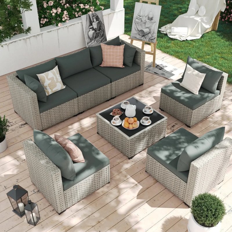 Walmart is selling a 'comfortable' $738 7-piece patio set for only $380, and shoppers call it 'beautiful'