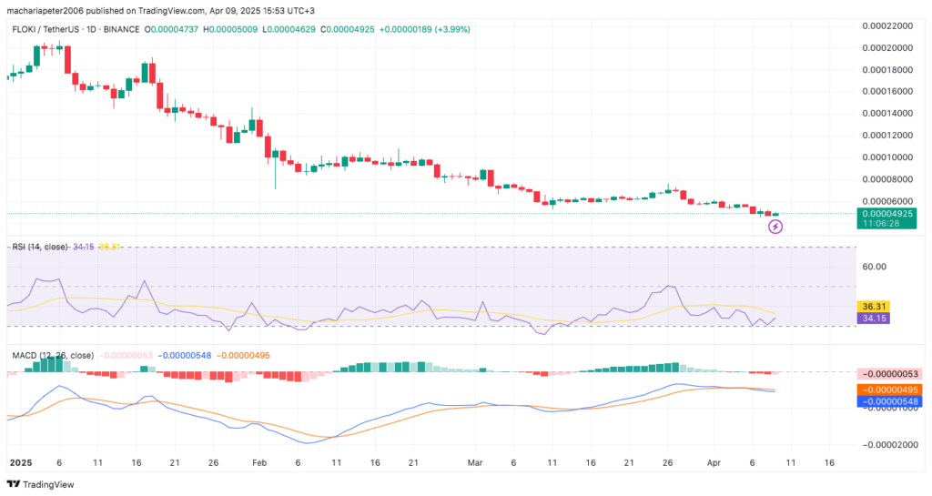 FLOKI Technical Indicators Chart