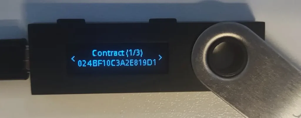How Coinkite Defines Cypherpunk Bitcoin Security 3 Ledger screen trying to display ETH smart contract hex code