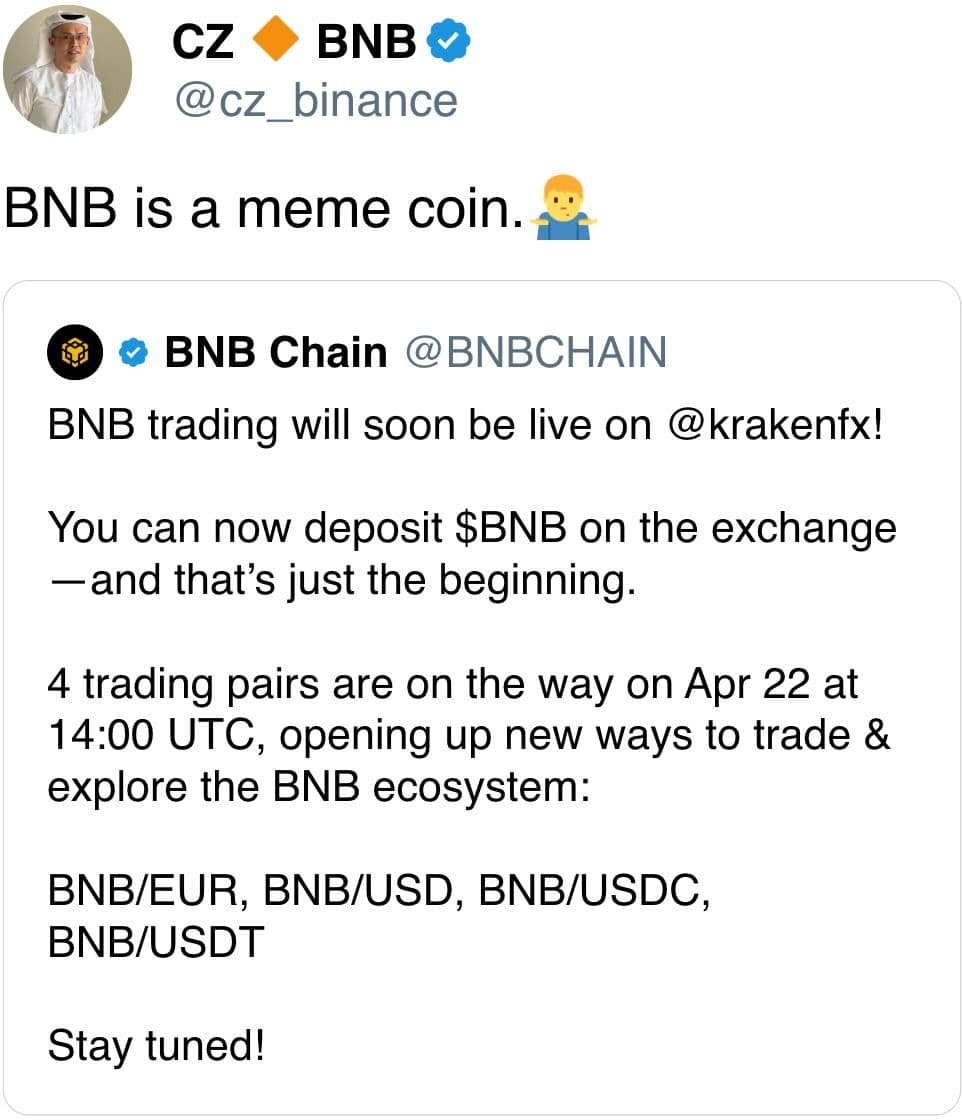 BNB is a meme coin.