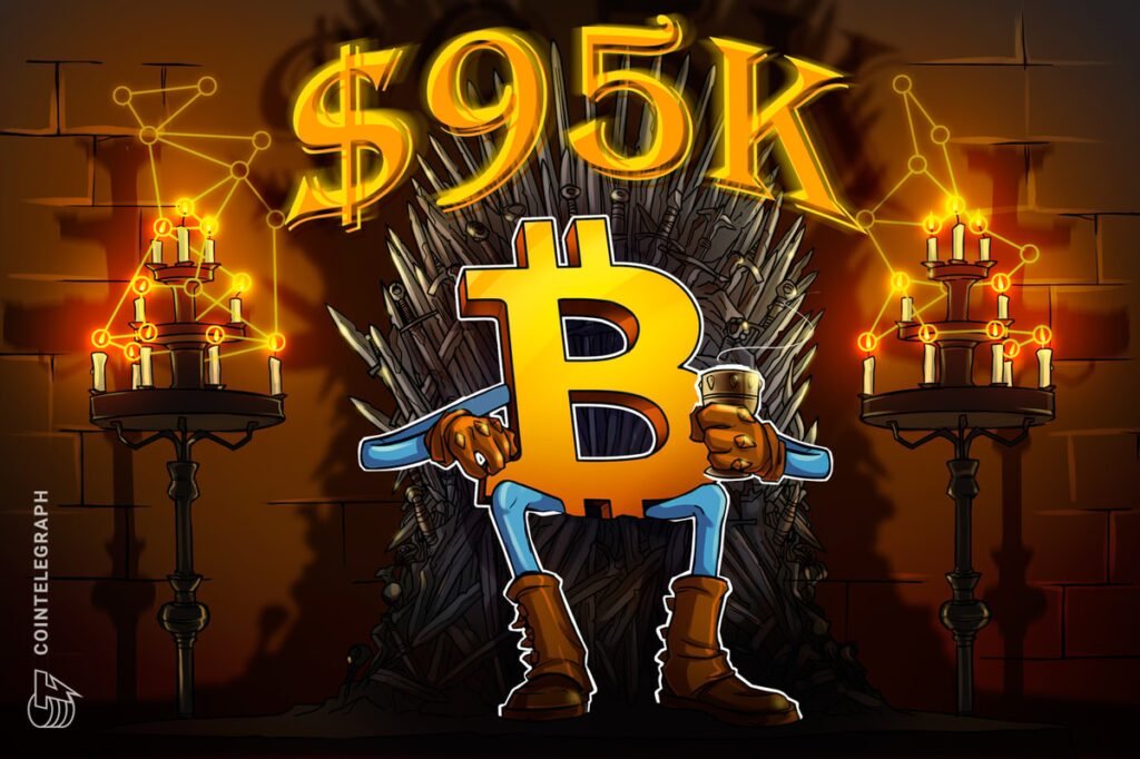 Bitcoin ‘hot supply’ nears $40B as new investors flood in at $95K