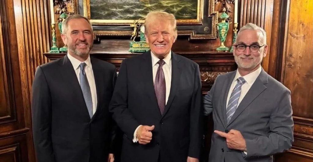 Ripple CEO Brad Garlinghouse and US President Donald Trump