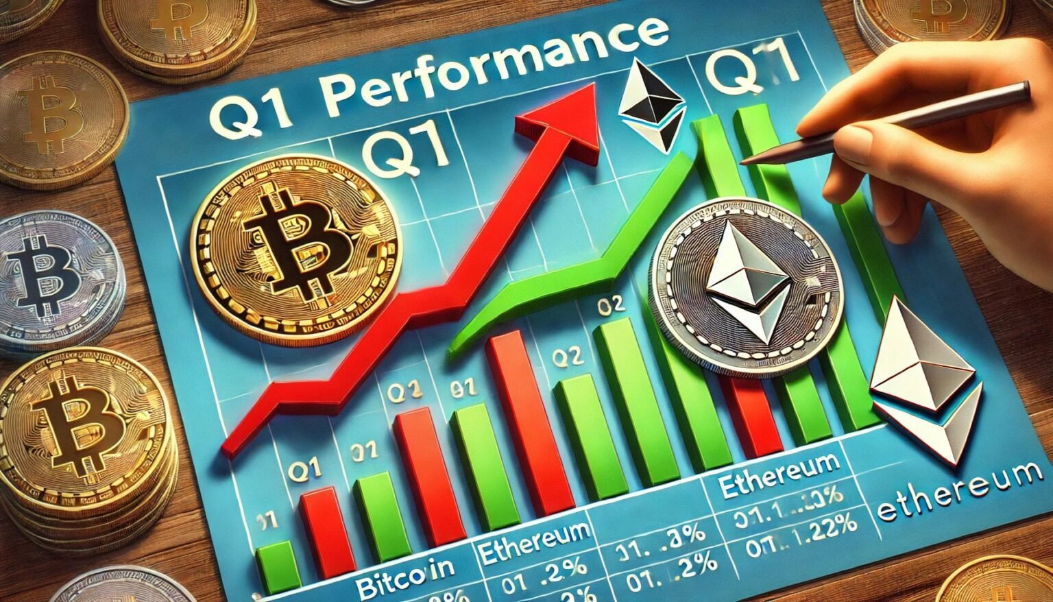 Ethereum Lags Behind Bitcoin In Q1 Performance Amid Market Downturn – Details