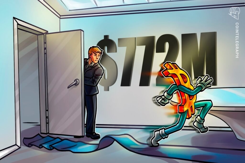 Spot Bitcoin ETFs see $772M outflow as investors prepare for tariff-driven inflation