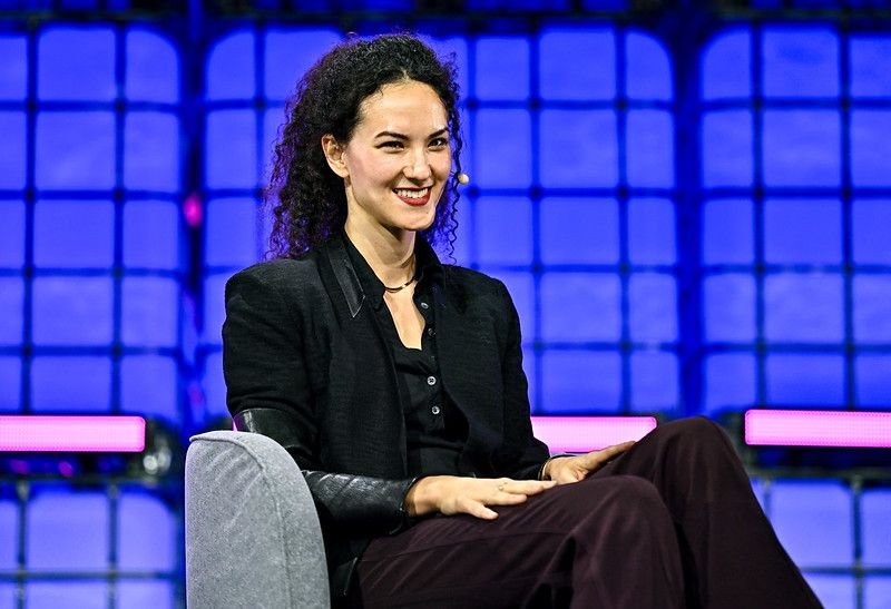 Jay Graber, CEO, Bluesky, speaks at Web Summit in Vancouver (Sam Barnes/Web Summit via Sportsfile)