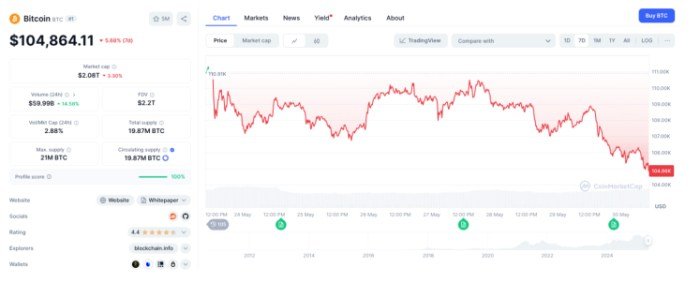 Bitcoin market value graph
