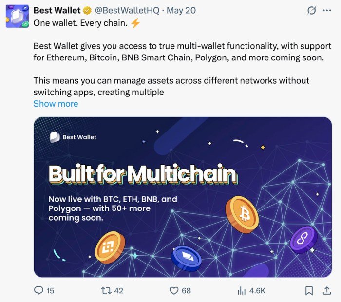 Best Wallet is a multichain, non-custodial software wallet