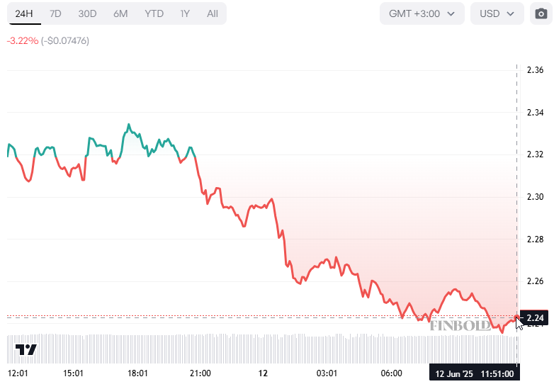 XRP 24-hour price chart