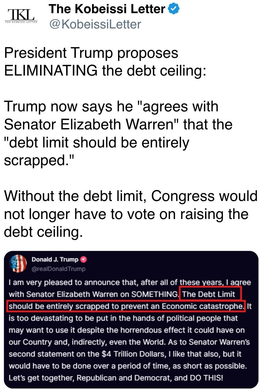 President Trump proposes ELIMINATING the debt ceiling: President Trump proposes ELIMINATING the debt ceiling:
