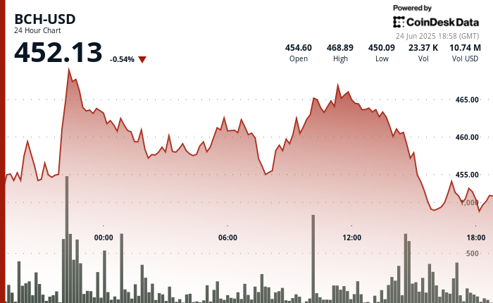 Slips 0.54% to $452 After Failing to Break $467 Resistance Level