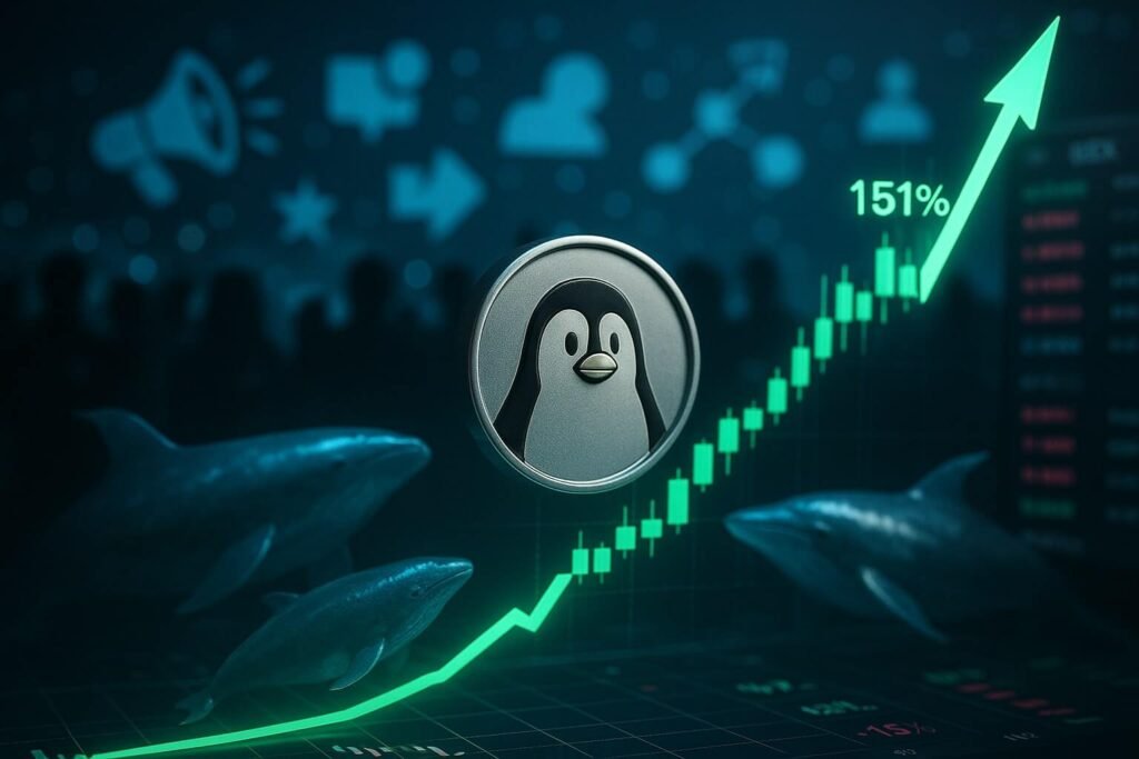 PENGU jumps 151% in July in a rally driven by viral marketing, whale accumulation