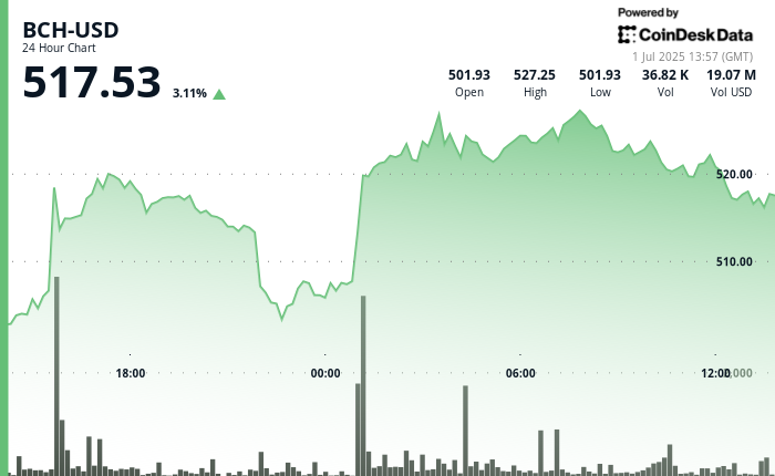 Bitcoin Cash Surges 5%, Chalks Out Bullish Golden Cross Against BTC