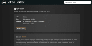 TokeSniffer YZY analysis